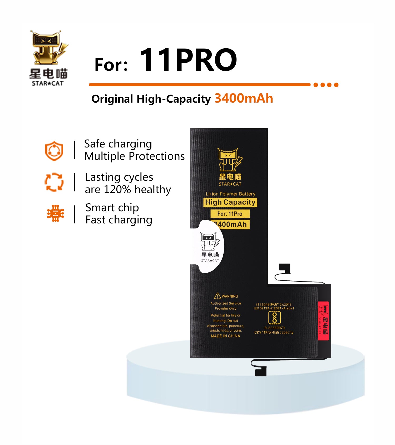 Apple/iPhone 11pro high-capacity/mAh-Original battery