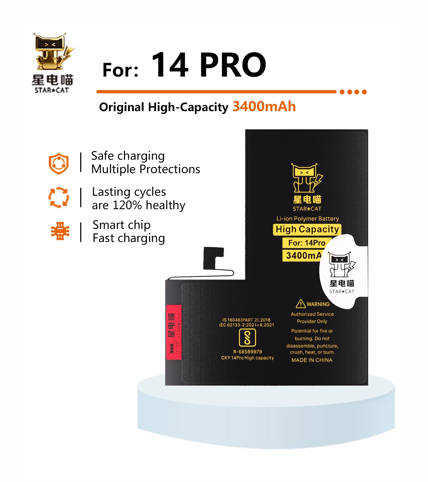 Apple/iPhone 14pro high-capacity/mAh-Original battery