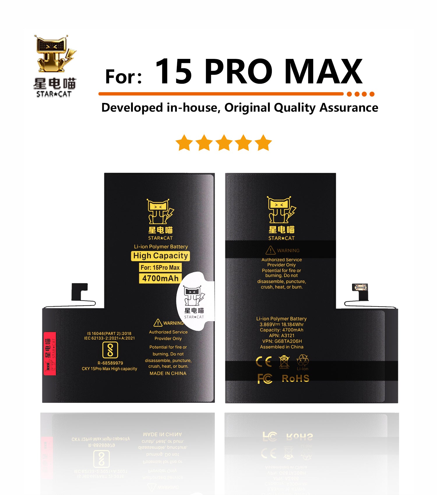 Apple/iPhone 15promax high-capacity/mAh-Original battery