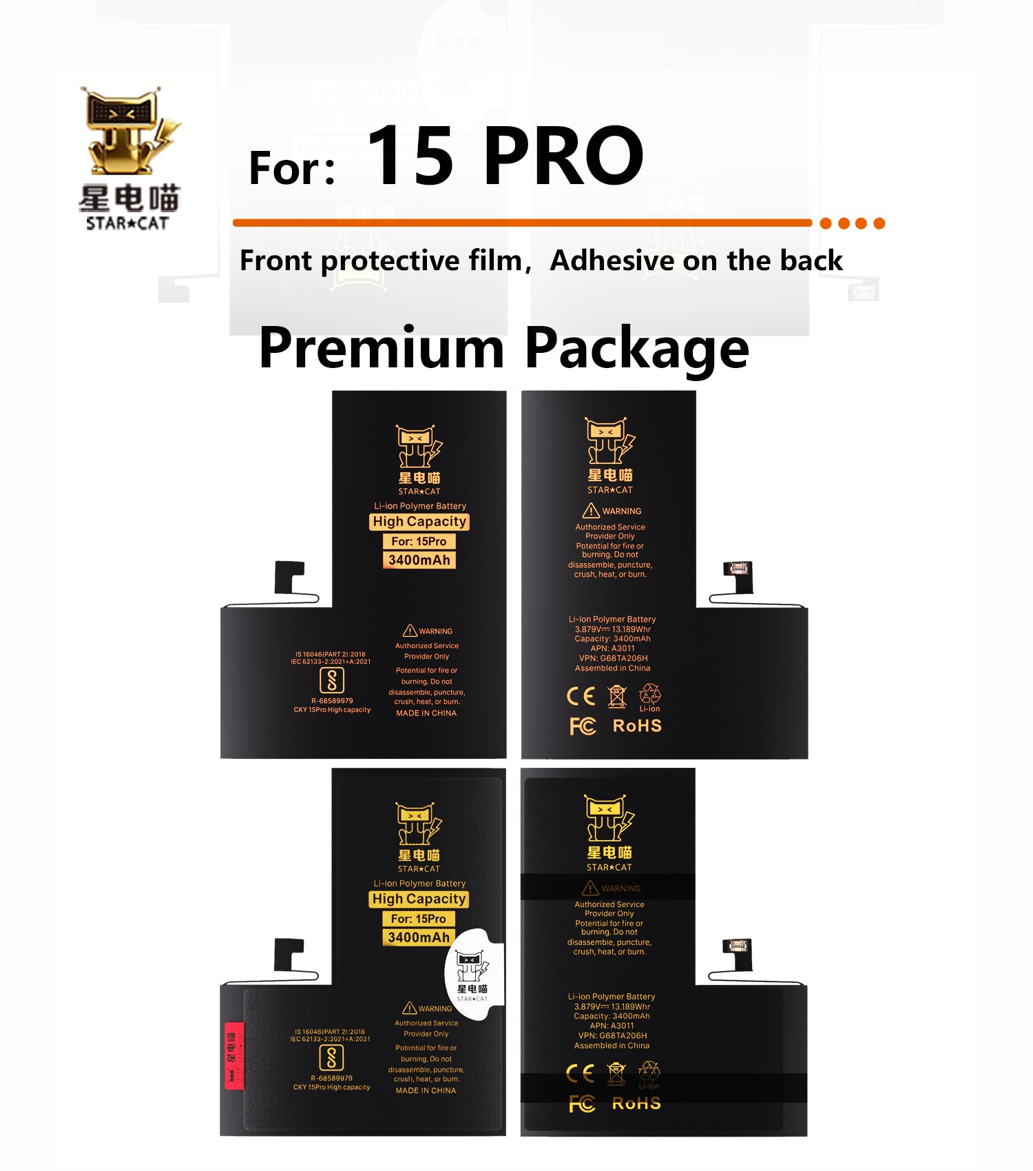 Apple/iPhone 15pro high-capacity/mAh-Original battery