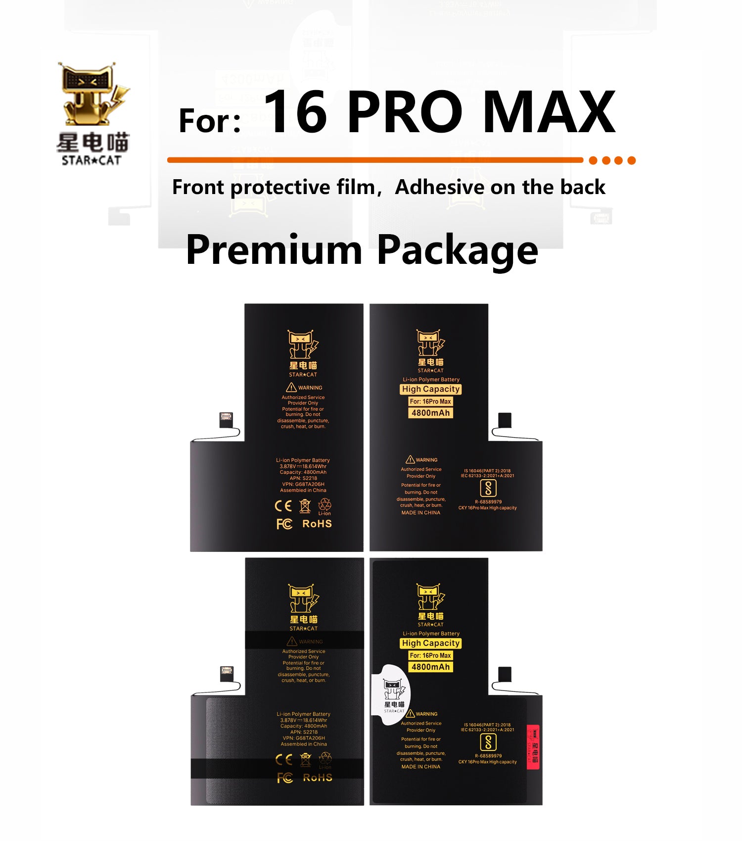 Apple/iPhone 16PROmax high-capacity/mAh-Original battery