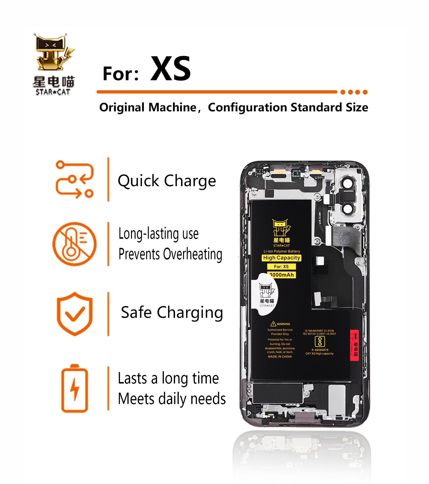 Apple/iPhone XS high-capacity/mAh-Original battery