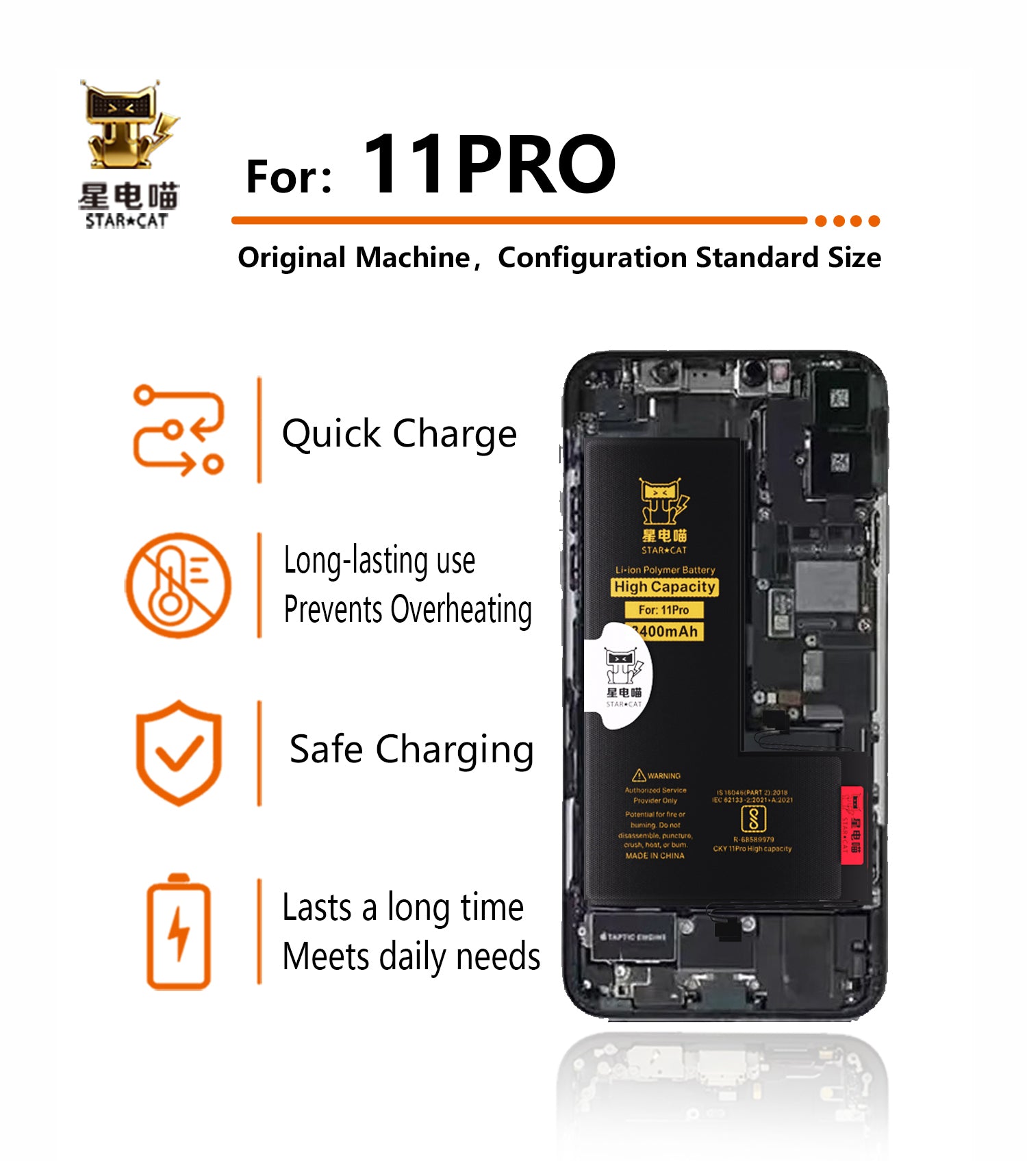 Apple/iPhone 11pro high-capacity/mAh-Original battery