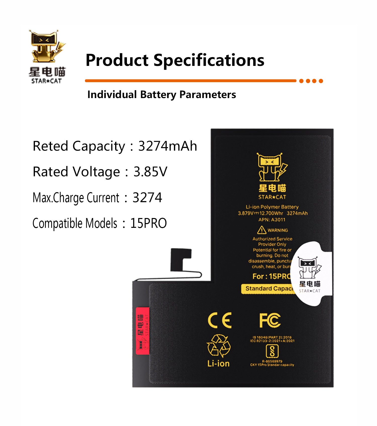 for iPhone 15pro battery