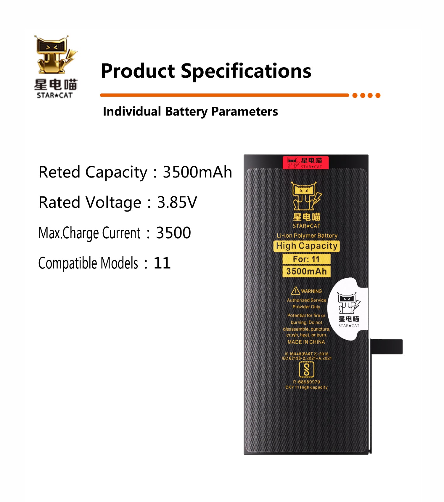Apple/iPhone 11 high-capacity/mAh-Original battery