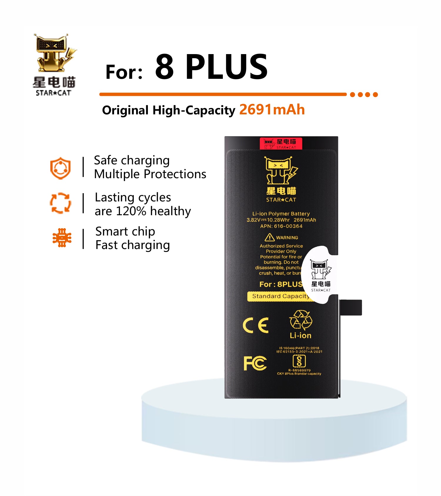 Apple/iPhone 8plus high-capacity/mAh-Original battery