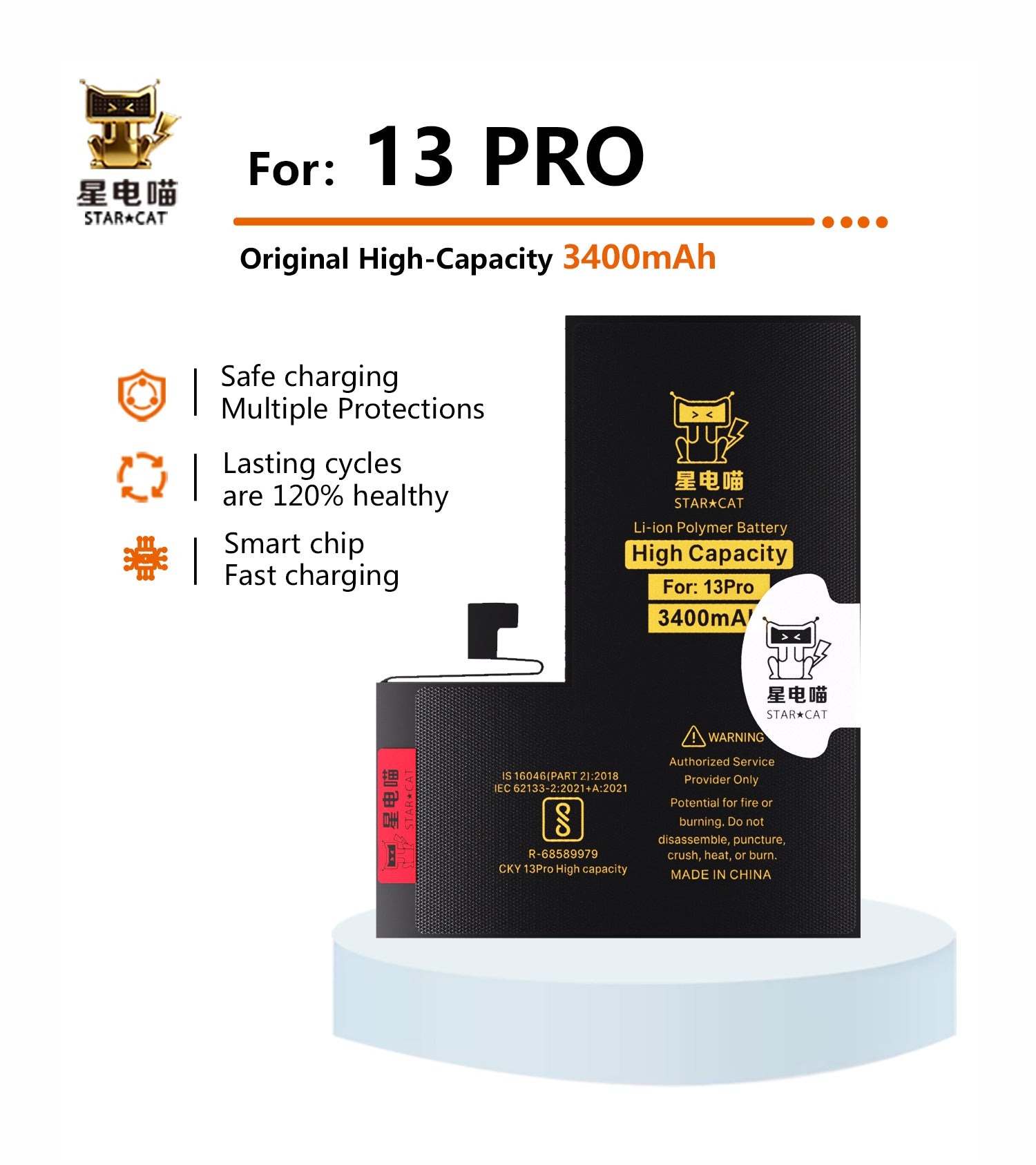 Apple/iPhone 13pro high-capacity/mAh-Original battery