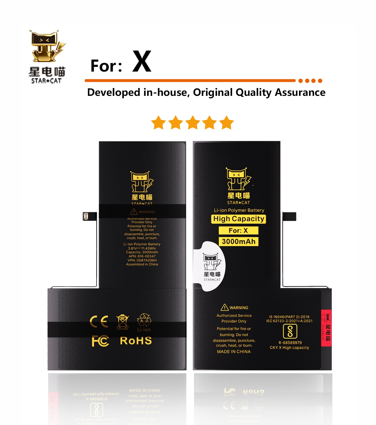 Apple/iPhone X high-capacity/mAh-Original battery