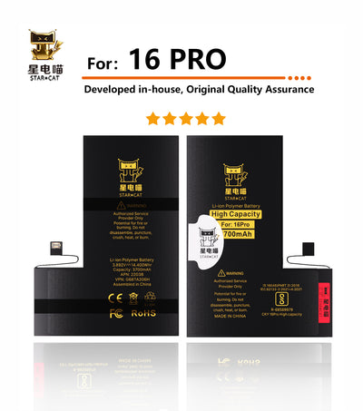 Apple/iPhone 16pro high-capacity/mAh-Original battery