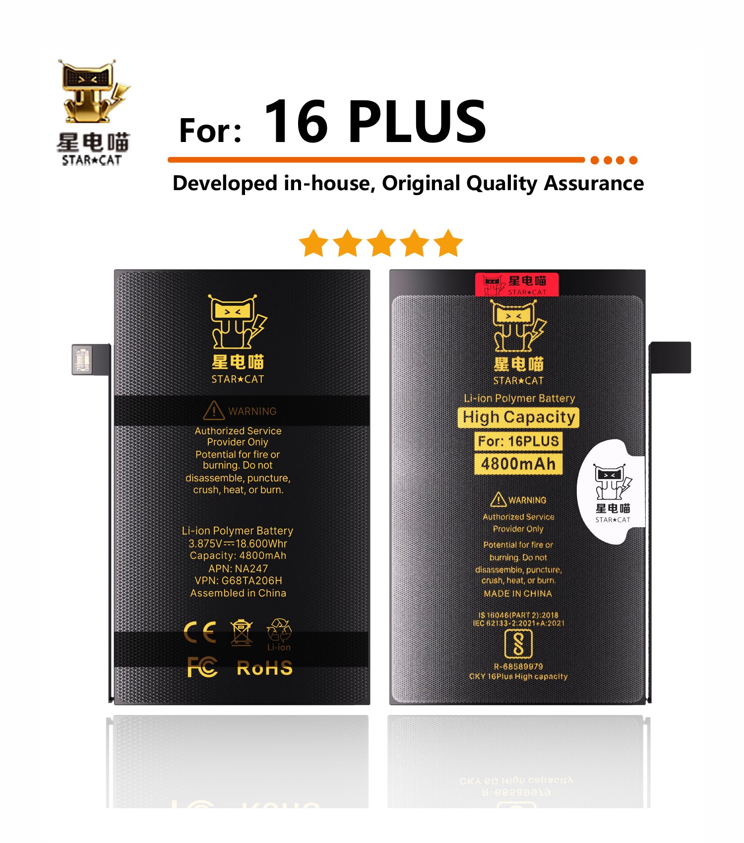 Apple/iPhone 16plus high-capacity/mAh-Original battery