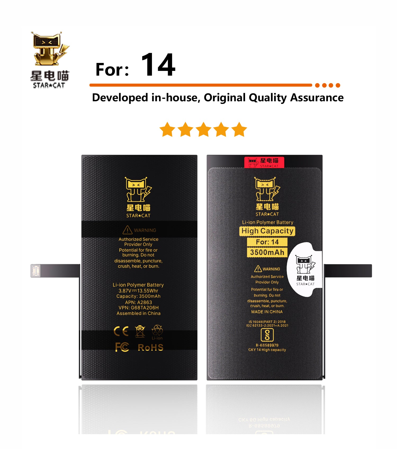 Apple/iPhone 14 high-capacity/mAh-Original battery