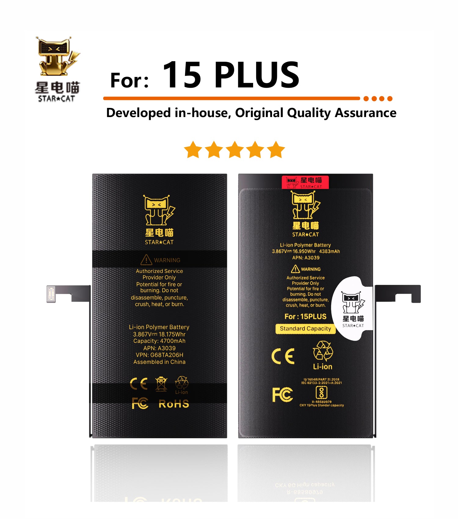 Apple/iPhone 15plus high-capacity/mAh-Original battery