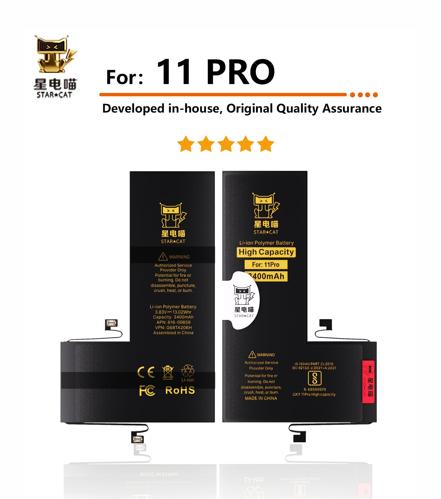 Apple/iPhone 11pro high-capacity/mAh-Original battery