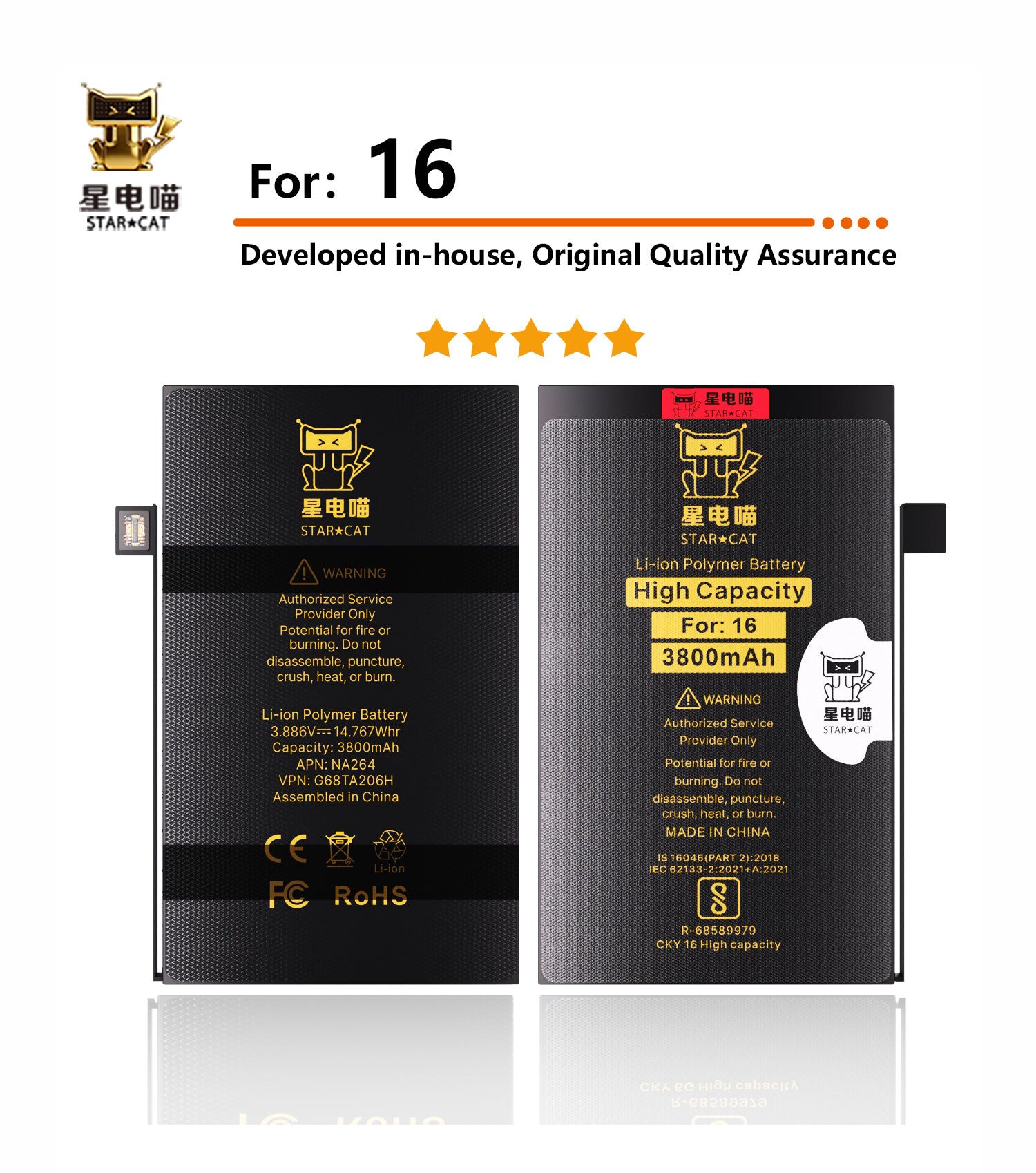 Apple/iPhone 16 high-capacity/mAh-Original battery