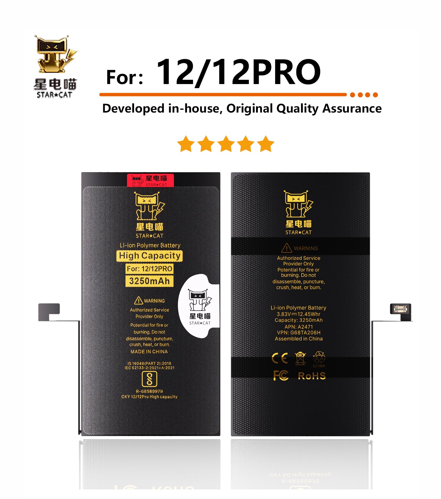 Apple/iPhone 12pro high-capacity/mAh-Original battery