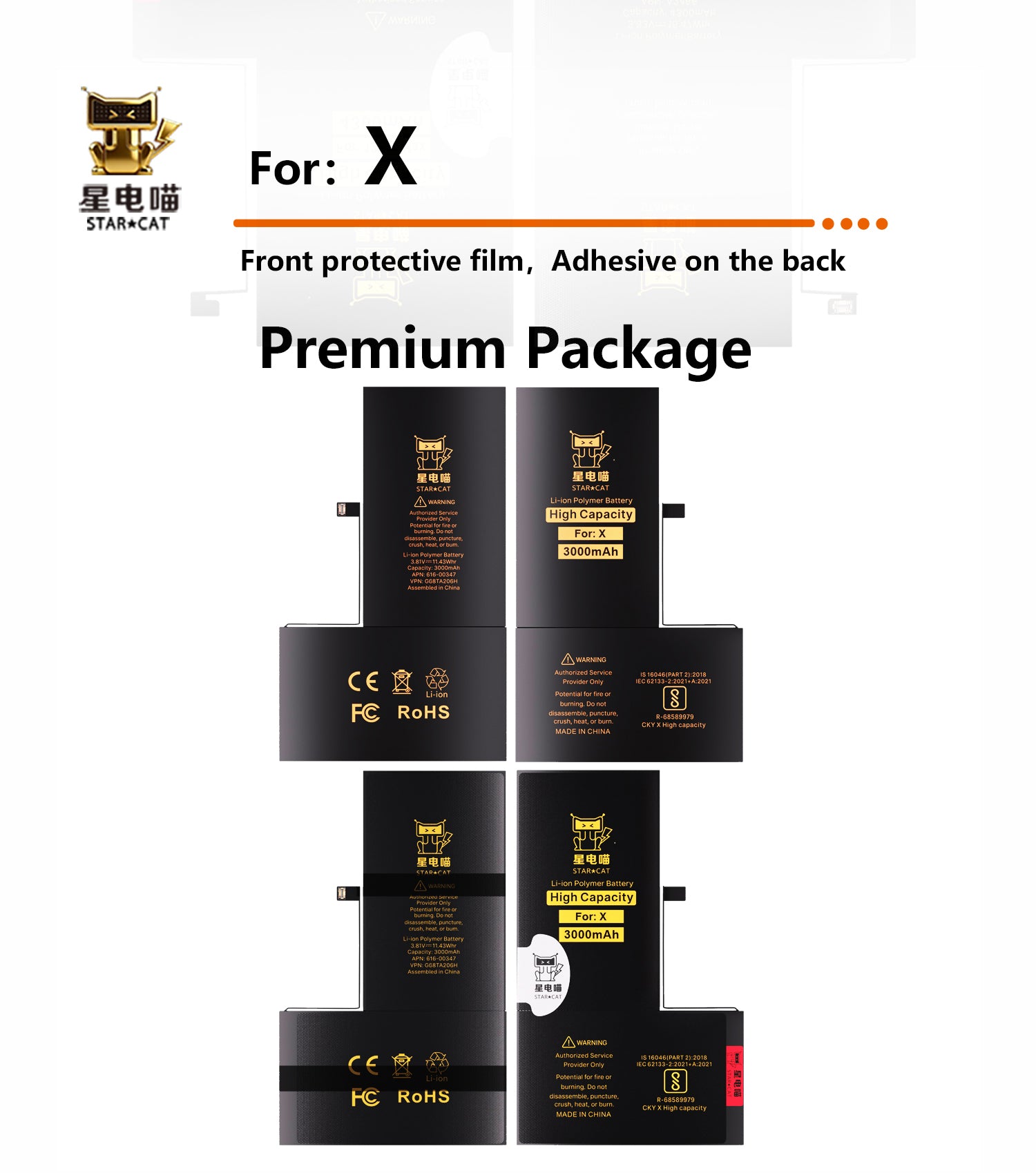 Apple/iPhone X high-capacity/mAh-Original battery
