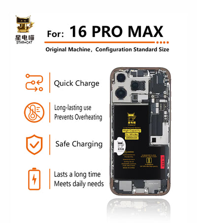 Apple/iPhone 16PROmax high-capacity/mAh-Original battery