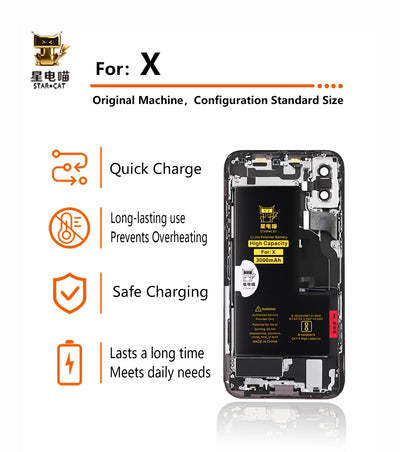 Apple/iPhone X high-capacity/mAh-Original battery