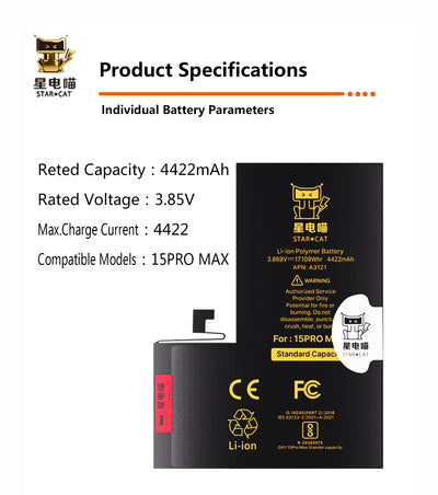 for iPhone 15promax battery