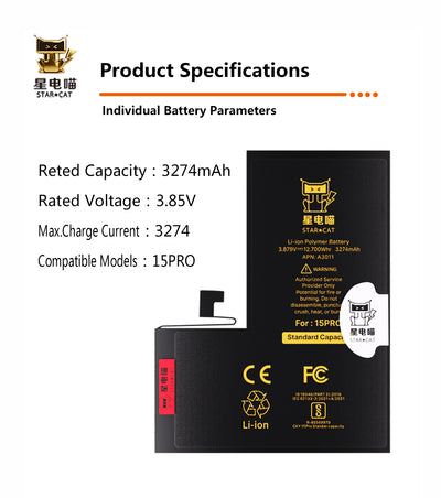 for iPhone 15pro battery