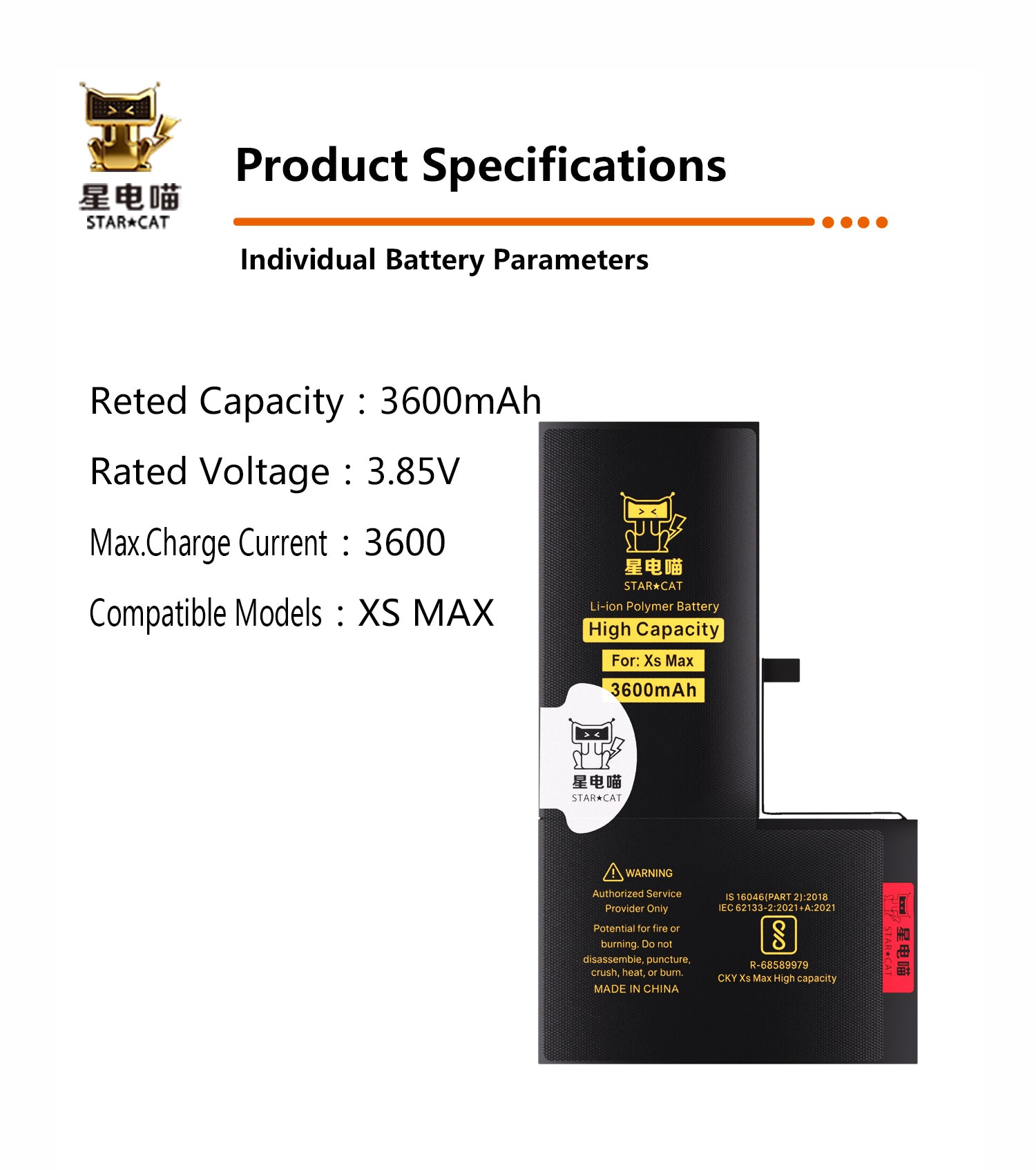 Apple/iPhone XSMAX high-capacity/mAh-Original battery