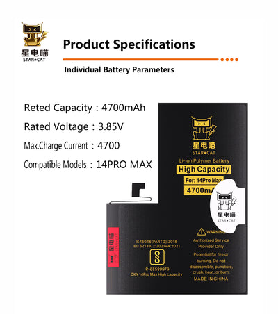 Apple/iPhone 14promax high-capacity/mAh-Original battery