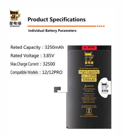 Apple/iPhone 12 high-capacity/mAh-Original battery