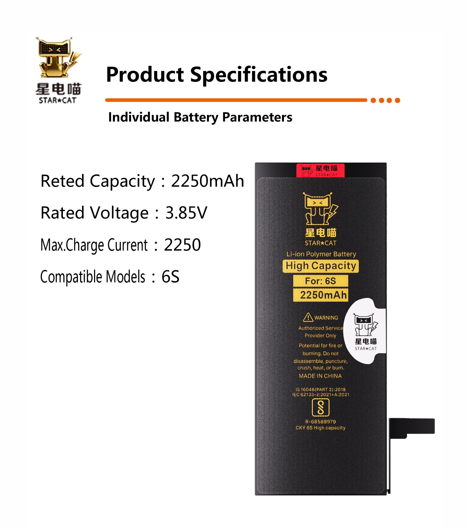Apple/iPhone 6s high-capacity/mAh-Original battery