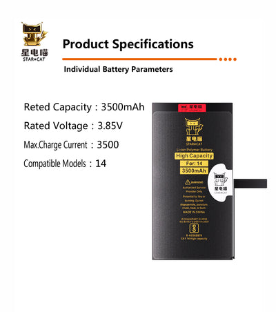 Apple/iPhone 14 high-capacity/mAh-Original battery