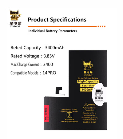 Apple/iPhone 14pro high-capacity/mAh-Original battery